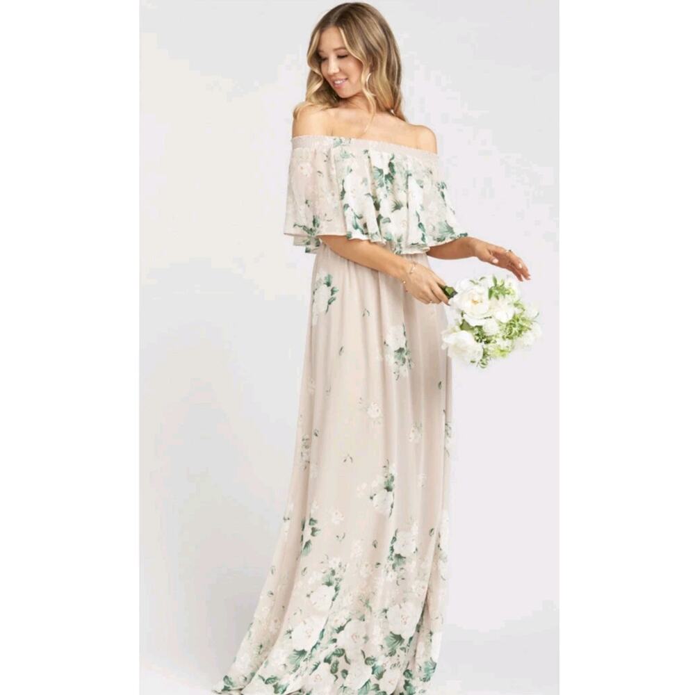 Show Me Your Mumu Hacienda Maxi Dress Bouquet Toss Print Sz Small Boho Formal